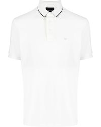 Emporio Armani - Logo-embroidered Piqué Polo Shirt - Lyst