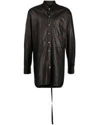 Ann Demeulemeester - Long-sleeve Buttoned Leather Shirt - Lyst