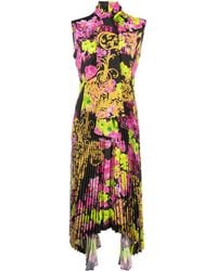 Versace - Logo Orchid-Print Midi Dress - Lyst