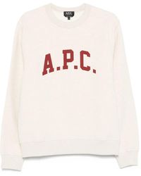 A.P.C. - Logo-Print Crew Neck Sweatshirt - Lyst