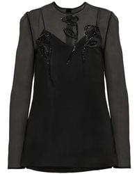 Carolina Herrera - Blouse À Fleurs Brodées - Lyst