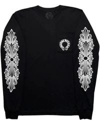 Chrome Hearts - Horseshoe Floral Logo Long Sleeve T-Shirt - Lyst