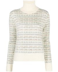 Alysi - Patterned Intarsia-Knit High-Neck Jumper - Lyst