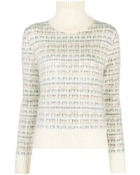 Alysi - Pull En Maille Intarsia À Col Roulé - Lyst