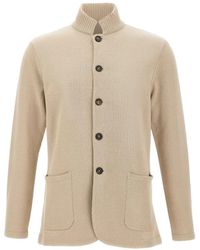 Eleventy - Gerippter Cardigan Mit Hohem Kragen - Lyst