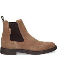 BOSS - Suède Chelsea Laarzen Met Brogue-Detail - Lyst