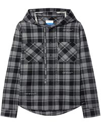 Off-White c/o Virgil Abloh - Off- Checked Flannel Hooded Shirt - Lyst