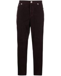 Brunello Cucinelli - Logo-Embroidered Corduroy Trousers - Lyst