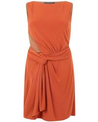 Alberta Ferretti - Knot-Detail Cut-Out Mini Dress - Lyst
