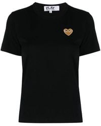 COMME DES GARÇONS PLAY - T-Shirt Mit Herzstickerei - Lyst