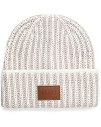 Furla - Striped Logo-Patch Beanie - Lyst