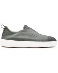 Santoni - Slip-On-Sneakers Aus Leder - Lyst