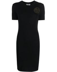 Versace Jeans Couture - V-Emblem Print T-Shirt Dress - Lyst