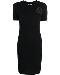 Versace Jeans Couture - V-Emblem Print T-Shirt Dress - Lyst