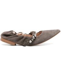P.A.R.O.S.H. - Crystal-Embellished Ballerina Shoes - Lyst