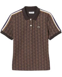 Lacoste - Geometric-Pattern Polo Top - Lyst
