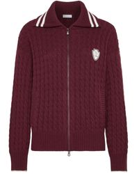 Brunello Cucinelli - Cable-Knit Zip-Front Cardigan - Lyst