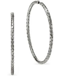 John Hardy - Sterling Jh Essential Flex 50Mm Hoop Earrings - Lyst