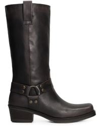 Julie Dee - Harness-Detail Square-Toe Biker Boots - Lyst