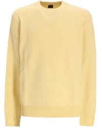 BOSS - Pull En Coton À Design Côtelé - Lyst