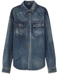 Versace - Denim-Überhemd - Lyst