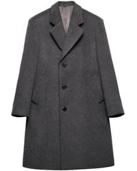 Prada - Single-Breasted Wool Coat - Lyst