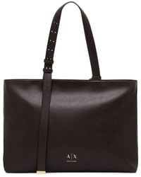 ARMANI EXCHANGE - Logo-Plaque Buckle-Strap Shoulder Bag - Lyst
