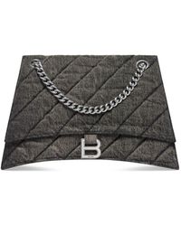 Balenciaga - Medium Crush Denim Shoulder Bag - Lyst