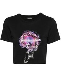 Mugler - T-shirt crop Anemone en coton - Lyst