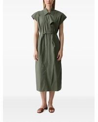 Benetton - Sleeveless Tie-Belt Midi Shirt Dress - Lyst