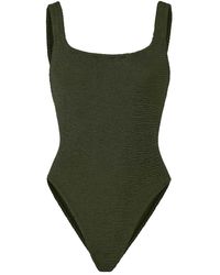 Hunza G - Square-Neck Textured Swimsuit - Lyst