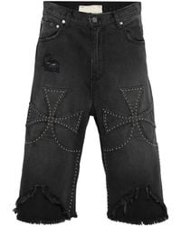 SEKRIT - Chopper Studded Shorts - Lyst