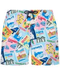 MC2 Saint Barth - Lighting Postcard-Print Swim Shorts - Lyst