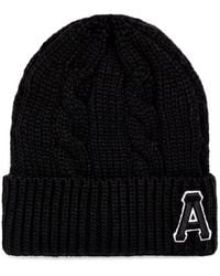 Aape By A Bathing Ape - Cable-Knit Logo-Patch Beanie Hat - Lyst