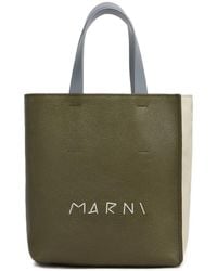 Marni - Logo-Printed Leather Tote Bag - Lyst