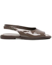 SERGIO MORETTI FIRENZE - Patent-Finish Slingback Sandals - Lyst
