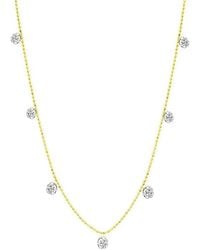 Graziela - 18K Small Floating Diamond Necklace - Lyst