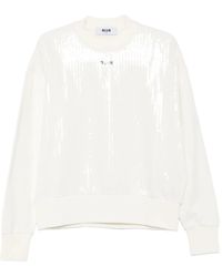 MSGM - Sudadera Con Apliques De Lentejuelas - Lyst