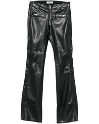 Replay - Zip-Detail Leather Trousers - Lyst
