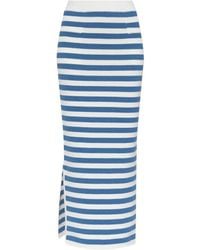 Posse - Stripe Side-Split Midi Fitted Skirt - Lyst