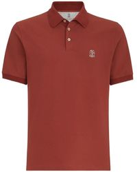 Brunello Cucinelli - Cotton-Piqué Polo Shirt With Logo - Lyst