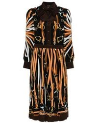 Gucci - Printed Silk Chemisier Dress - Lyst