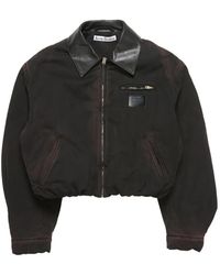 Acne Studios - Lederjacke Mit Logo-Patch - Lyst