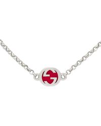 Gucci - Sterling Silver Interlocking G Necklace - Lyst