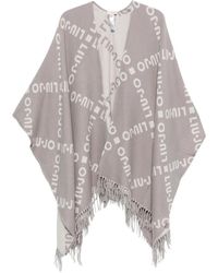 Liu Jo - Logo-Pattern Fringed Cape - Lyst