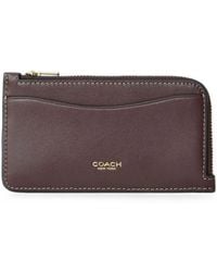 COACH - Logo-Detail Zip-Around Card Holder - Lyst