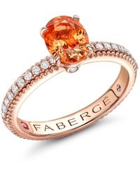 Faberge - Anello in oro rosa 18kt Colours of Love con pietre - Lyst