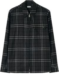 Burberry - Check Wool Cashmere Overshirt - Lyst