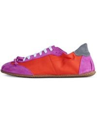 Abra - Suede-Panelled Bow-Detail Sneakers - Lyst