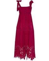 FARM Rio - Robe Mi-Longue À Détails En Dentelle - Lyst